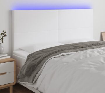 vidaXL LED uzglavlje bijelo 180x5x118/128 cm od umjetne kože - cover