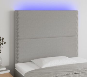 vidaXL LED uzglavlje svjetlosivo 90x5x118/128 cm od tkanine - cover