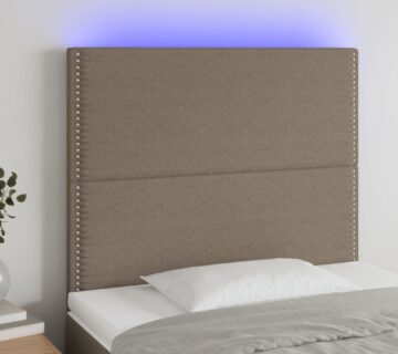 vidaXL LED uzglavlje smeđesivo 90x5x118/128 cm od tkanine - cover