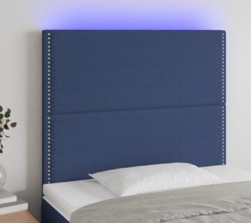 vidaXL LED uzglavlje plavo 90x5x118/128 cm od tkanine - cover