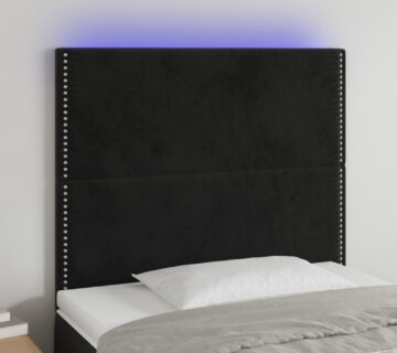 vidaXL LED uzglavlje crno 80x5x118/128 cm baršunasto - cover