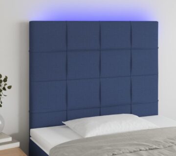 vidaXL LED uzglavlje plavo 90x5x118/128 cm od tkanine - cover