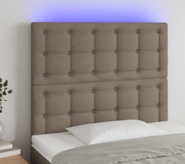vidaXL LED uzglavlje smeđesivo 90x5x118/128 cm od tkanine - cover