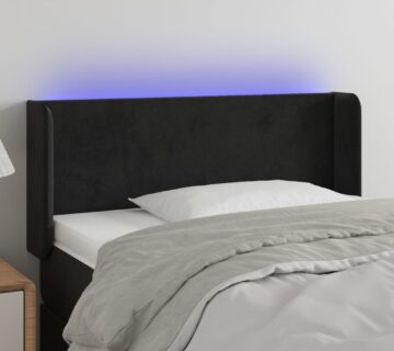 vidaXL LED uzglavlje crno 103x16x78/88 cm baršunasto - cover