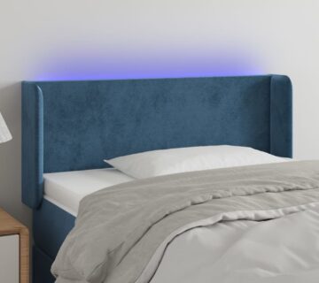 vidaXL LED uzglavlje tamnoplavo 103x16x78/88 cm baršunasto - cover