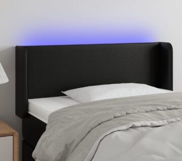 vidaXL LED uzglavlje crno 103x16x78/88 cm od umjetne kože - cover
