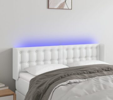 vidaXL LED uzglavlje bijelo 147x16x78/88 cm od umjetne kože - cover