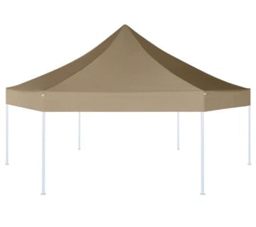 vidaXL Šesterokutni sklopivi šator 3,6 x 3,1 m smeđesivi 220 g/m² - cover