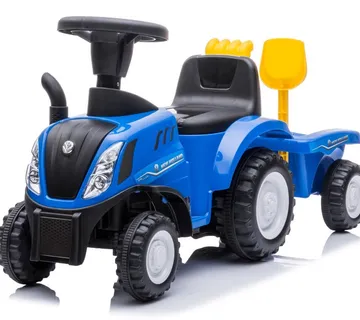 Dječji traktor guralica s prikolicom New Holland plavi - cover