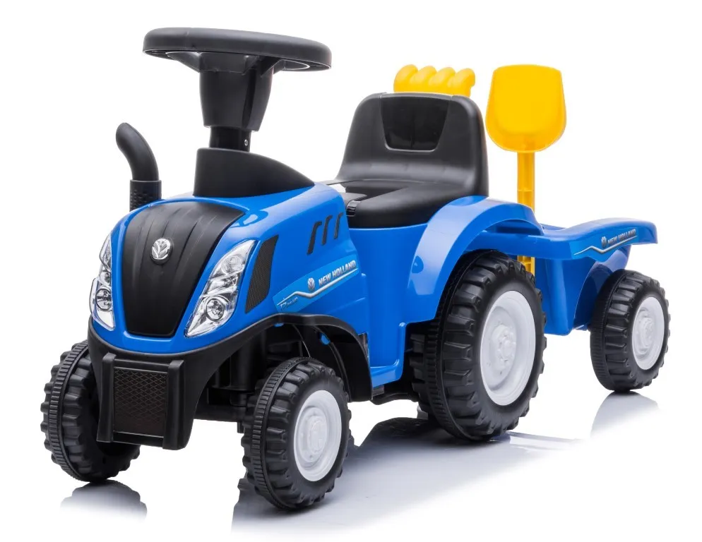 Dječji traktor guralica s prikolicom New Holland plavi - cover