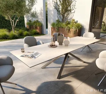 Outdoor stol Edge 300x100cm, Materijal: Keramika Travertino Bianco - cover