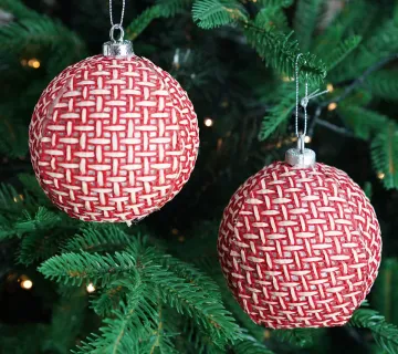 Stiropor kuglica – Crveno-bijela – 10 cm – 2/1 - cover