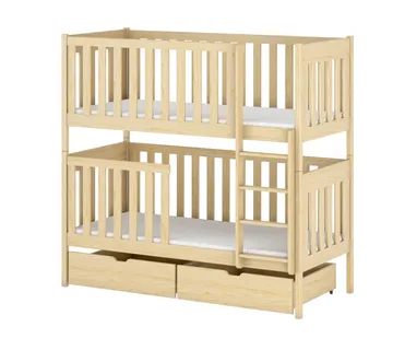 Drveni dječji krevet na kat Dawid 200×80 – puno drvo - cover