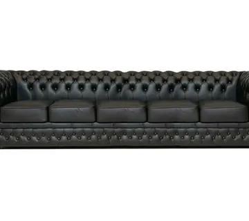 Chesterfield Garnitura First Class Leather | 5-sjedišta | Shiny Black - cover