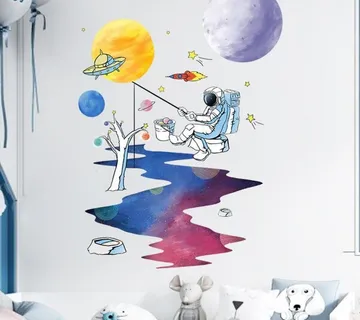 Zidna naljepnica Astronaut Fishing - cover
