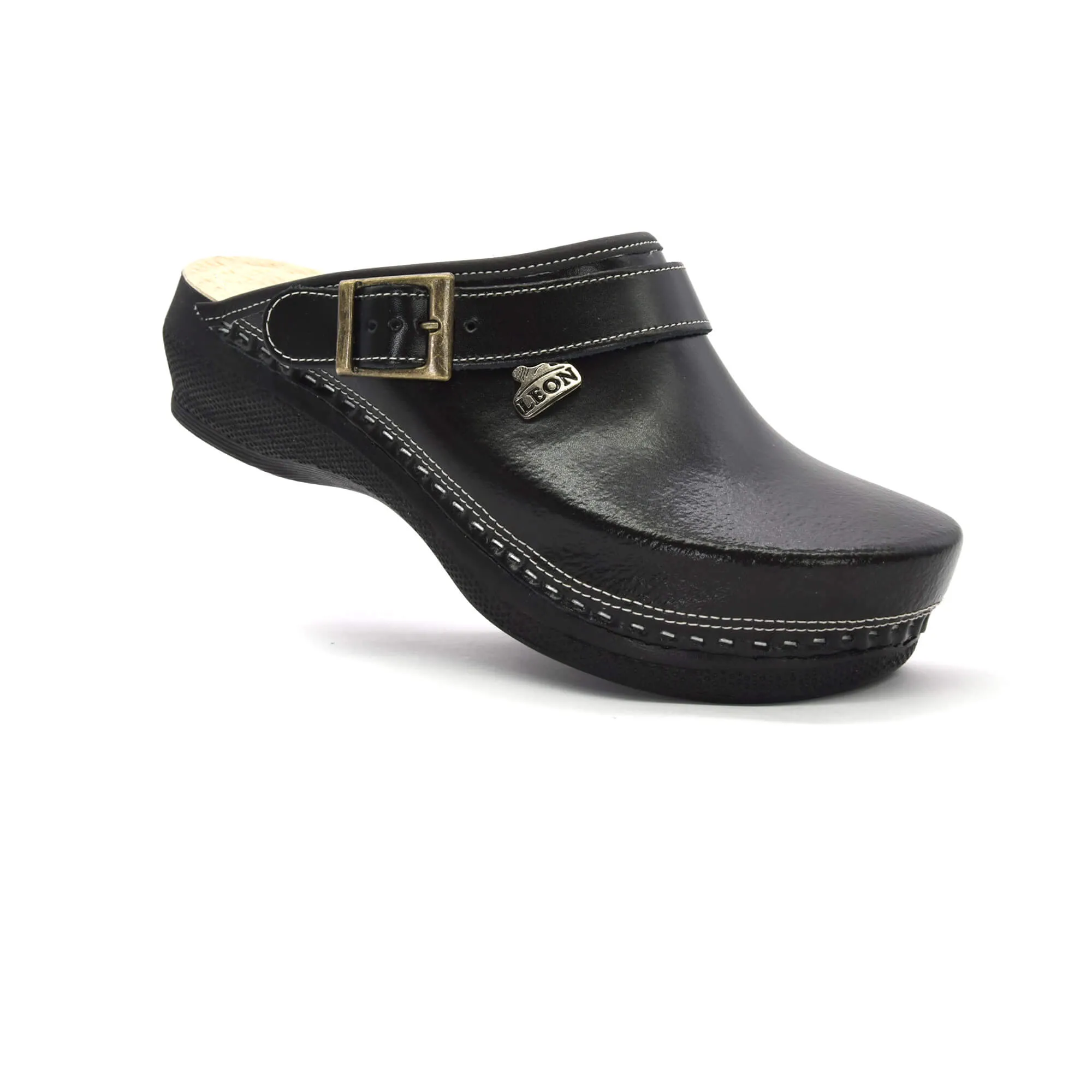 KOŽNE ANATOMSKE KLOMPE, Crna, IHJB - cover