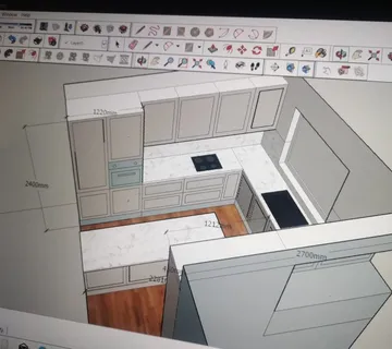 Kuhinja sa otokom fronte mdf lakirani sa ukladama - cover