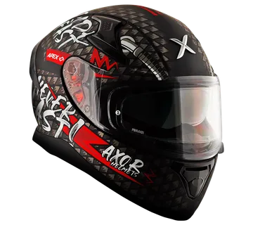 Kaciga AXOR APEX RIDEFAST mat crno/crvena - cover