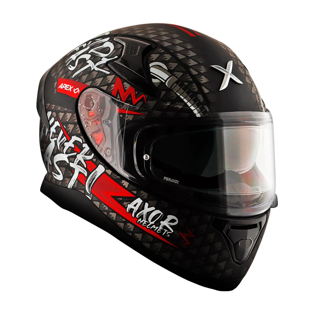 Kaciga AXOR APEX RIDEFAST mat crno/crvena - cover