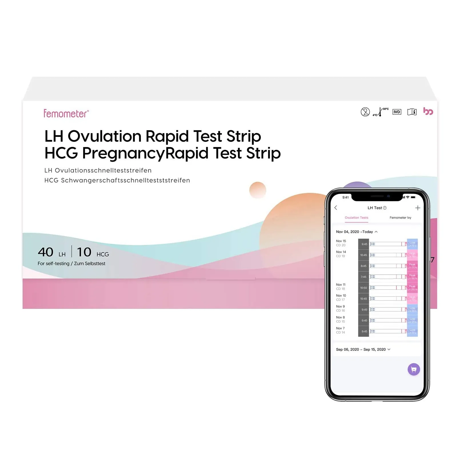 Test trakice za ovulaciju i trudnoću, Femometer 40LH + 10HCG - cover