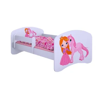 Drveni dječji krevet Happy balerina sa srcem bez ladice – 160*80 - cover