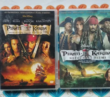 Pirati s Kariba - Prokletstvo Crnoga Dragulja + Nepoznate plime  DVD - cover