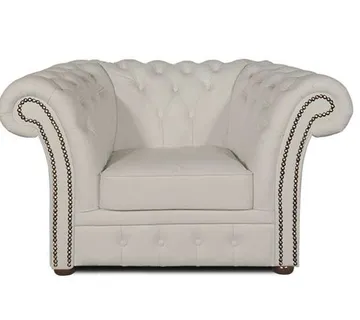 Chesterfield Fotelja Winfield Basic Leather | 1-sjedište | White - cover