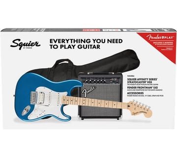 SQUIER AFFINITY PACK STRAT HSS MN LPB+FRONTMAN 15W+PRIBOR+EL. GITARA - cover