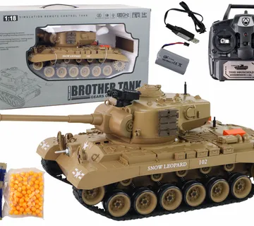 RC Tank 1:18 Cannon Smoke Shield Sounds Light Brown - cover