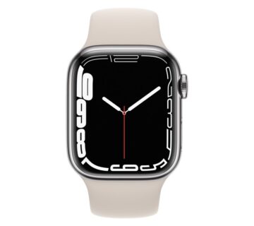 Apple Watch S7 Edelstahl 41mm Cellular Silber (Sportarmband sternenlicht) - cover