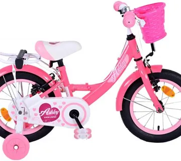 Volare Ashley dječji bicikl 14 inča roza/crveni s dvije ručne kočnice - cover