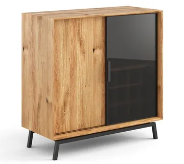 Komoda Modern Loft 101x45cm Sa Staklom, Materijal: Masivno Drvo Hrast - cover