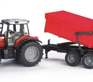 Bruder traktor Massey Ferguson 7480 + prikolica - cover