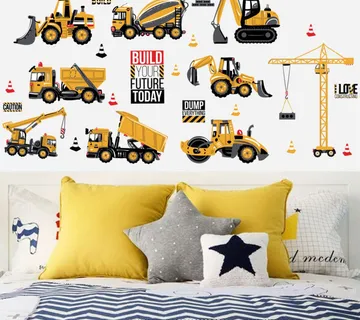 Zidna naljepnica Construction vehicles - cover