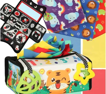 Montessori 2u1 kutija podloga za sortiranje s maramicama - cover