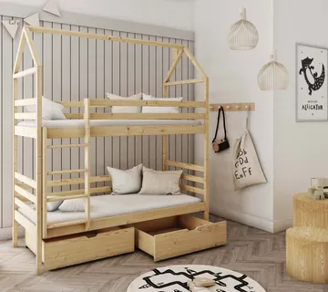 Krevet kućica od punog drva – krevet na kat Alex 190×90 - cover