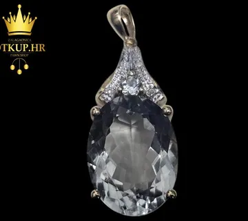 ZLATNI PRIVJESAK S DIJAMANTIMA 0.015ct 14K / R1, RATE ! - cover