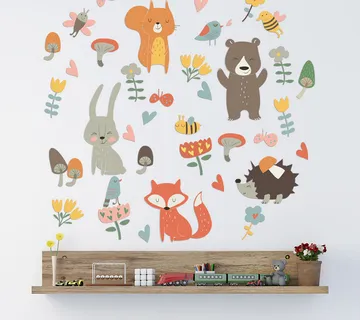 Zidna naljepnica Forest Family - cover