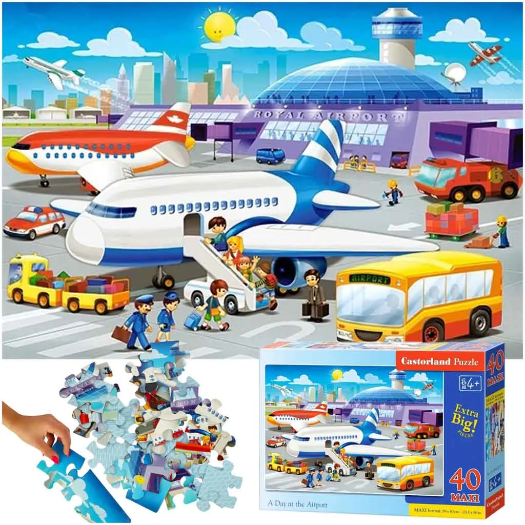 Castorland dječje puzzle 40kom - dan u zračnoj luci - cover