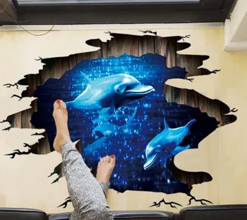 3D wall sticker Delfini dimenzije 90x60 cm - cover