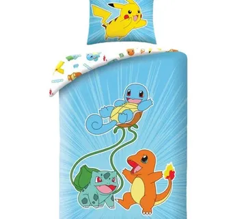 Posteljina Pokemon Kanto Starters 140x200cm - cover