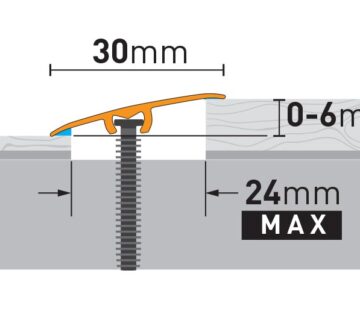 Lajsna aluminijska ARBITON CS3 duljine 93cm, širine 30mm – univerzalni profil sa 3 funkcije - 12 dark oak - cover