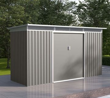 Vrtna metalna kućica 4,82 m² - 3,4 m x 1,42 m - SIVA - cover