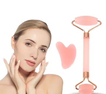 Valjak za masažu lica i gua sha kamen - izgledajte mlađe i ljepše - cover