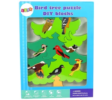 Drvene slagalice u obliku bora - ptićice - cover