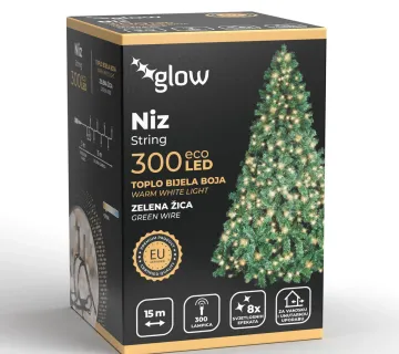 300 LED Božićne lampice – Toplo bijela boja - cover