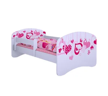 Drveni dječji krevet Happy padajuća srca bez ladice – 180*90 - cover