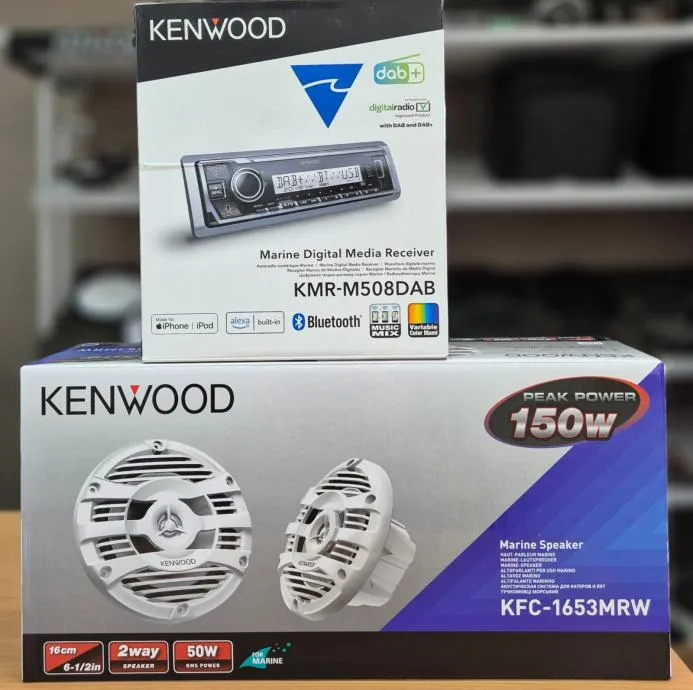 Brodski radio KMR-M508DAB + MARINE ZVUČNICI KFC-1653MRW -KENWOOD - cover