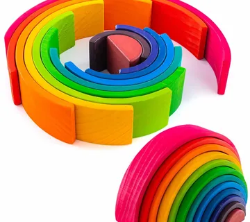 Montessori dugine edukativne drvene kocke - cover