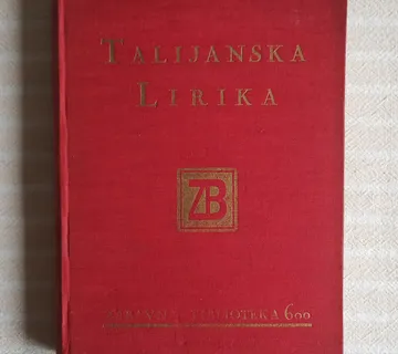 TALIJANSKA LIRIKA ZABAVNA BIBLIOTEKA 600 ZAGREB 1939 - cover